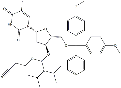 5'-دی متوکسی تریتیل-3'-دئوکسی تیمیدین 2'-[(2-سیانواتیل)-(N,N-دی ایزوپروپیل)]-فسفورامیدیت